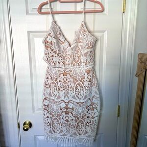 Off white lace wedding dress with Swarovski Crystals